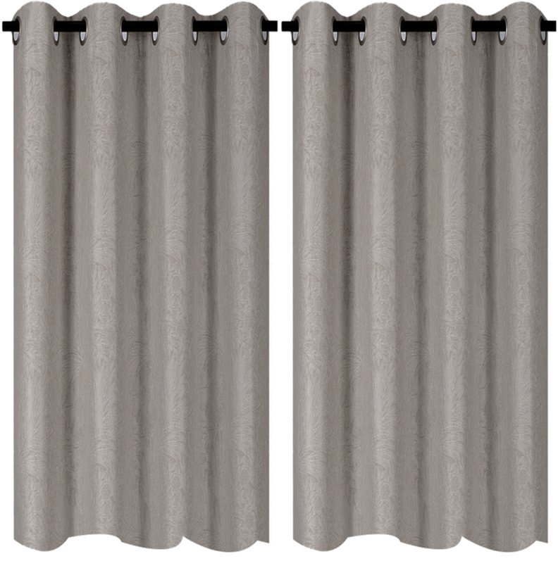 Pack 2 Cortina Blackout Flores Café Claro 135X225-0
