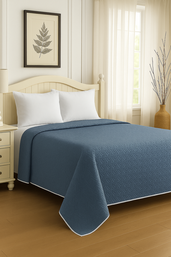 Cubrecama Quilt Reversible King 280x260cm Azul