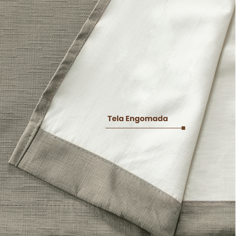 Pack 2 Cortina Jacquard Tradicional 140x225cm Beige-3