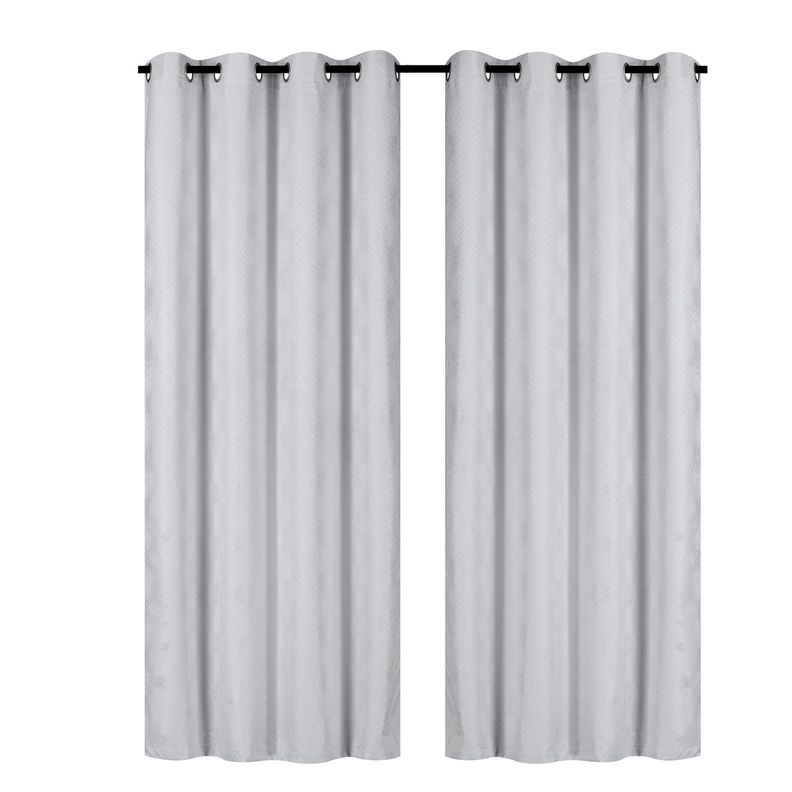Pack 2 Cortina Tradicional 100% Blackout Geometrica Blanco-0