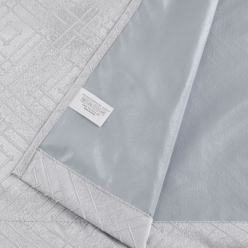 Pack 2 Cortina Tradicional 100% Blackout Geometrica Blanco-1