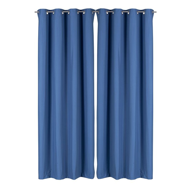 Pack 2 Cortina Tradicional 100% Blackout Azul-0