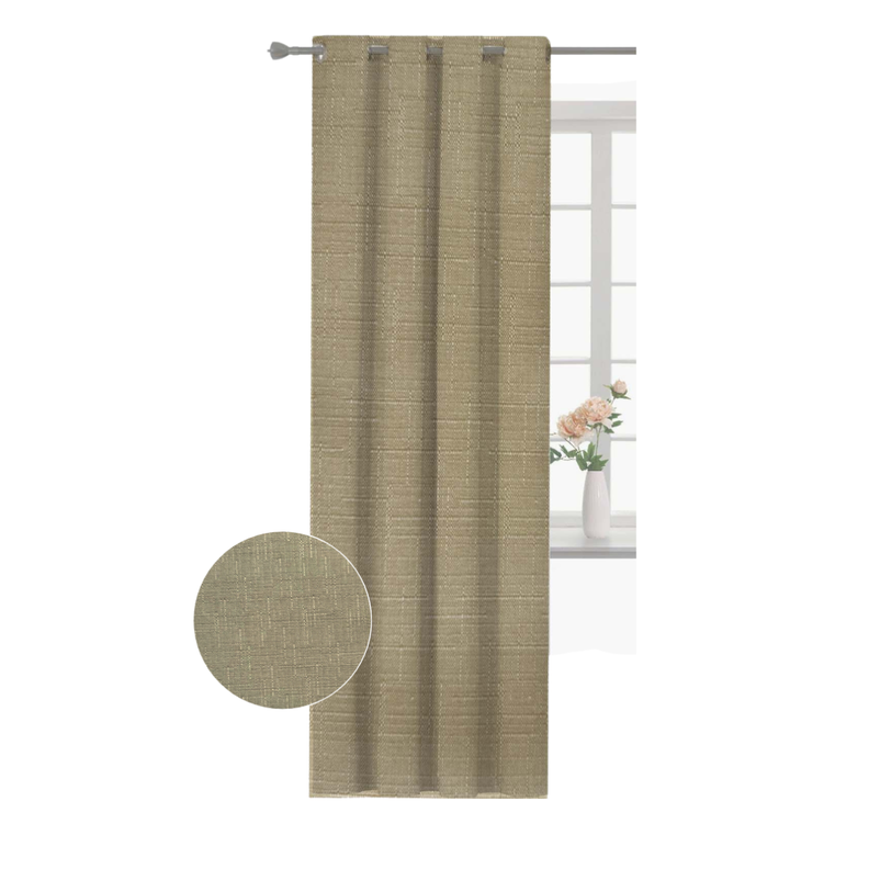 Cortina Jacquard Tradicional 140x225cm Taupe-0