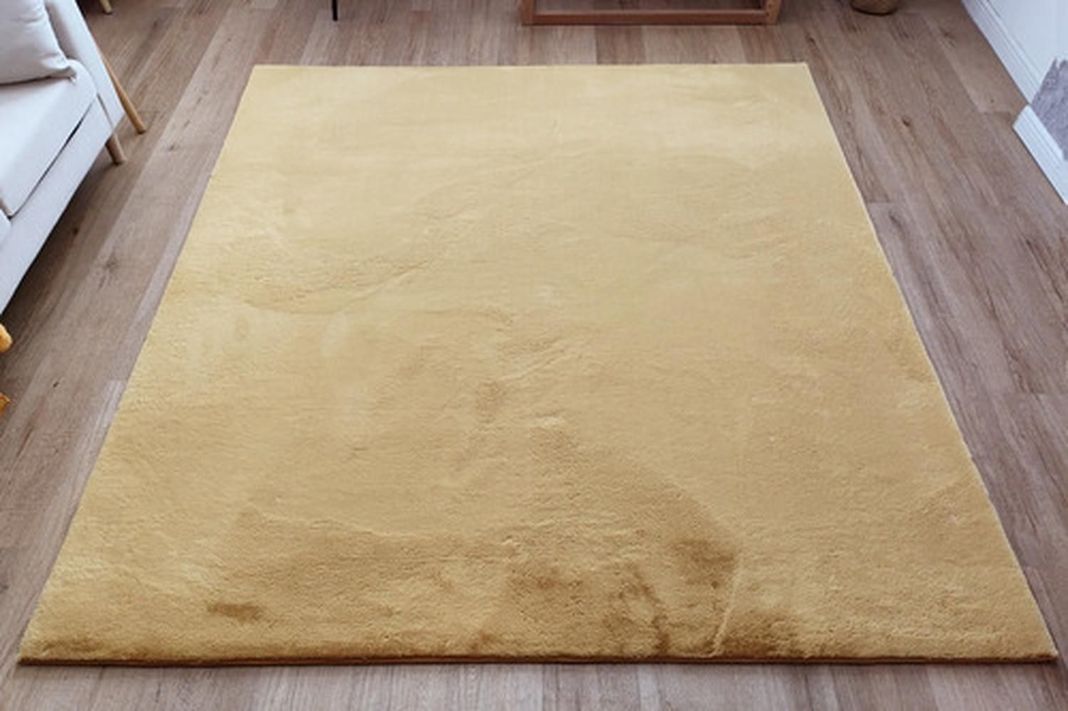 Alfombra Timmy Peluda Extra Suave Amarillo Gold 200x220-3