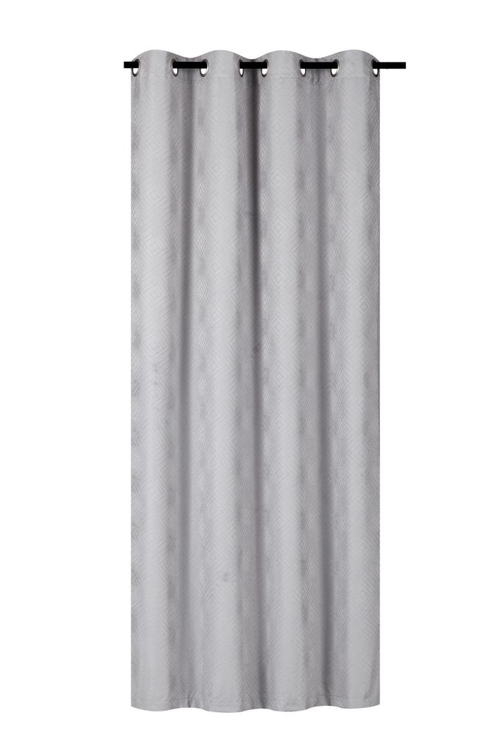 Cortina Tradicional 100% Blackout Geometrica Gris-0
