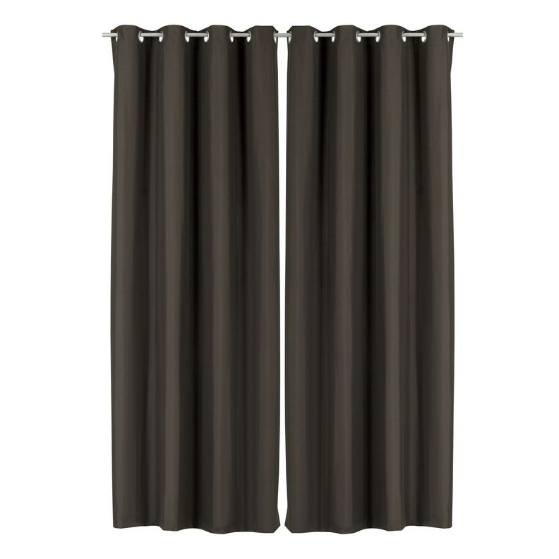 Pack 2 Cortina Tradicional 100% Blackout Cafe Oscuro-0