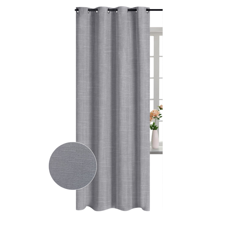 Cortina Jacquard Tradicional 140x225cm Gris Claro-0