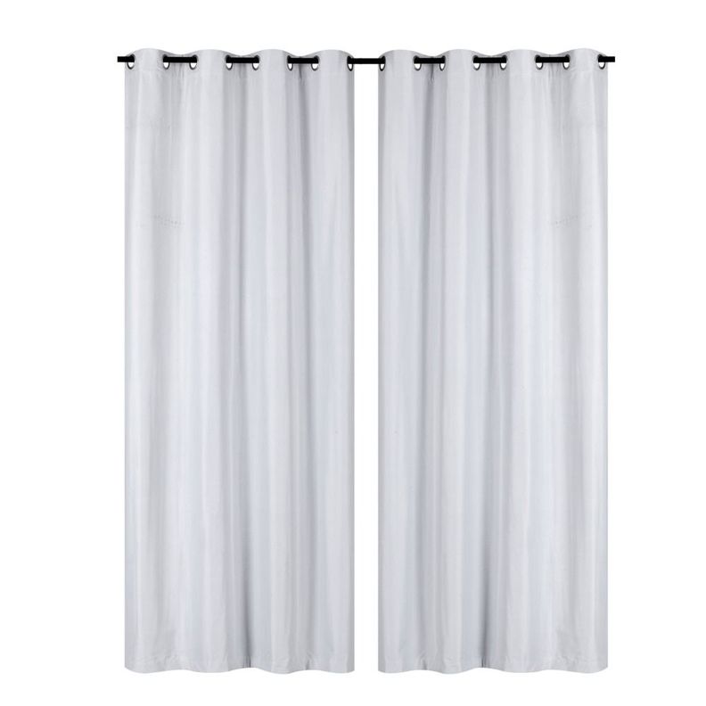 Pack 2 Cortina Tradicional 100% Blackout Blanco-0