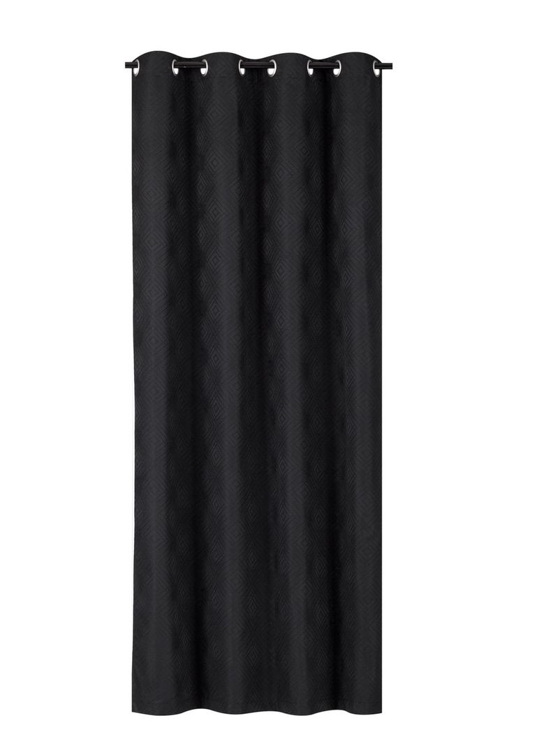 Cortina Blackout Estilo Geometrico Negra 135X225-0