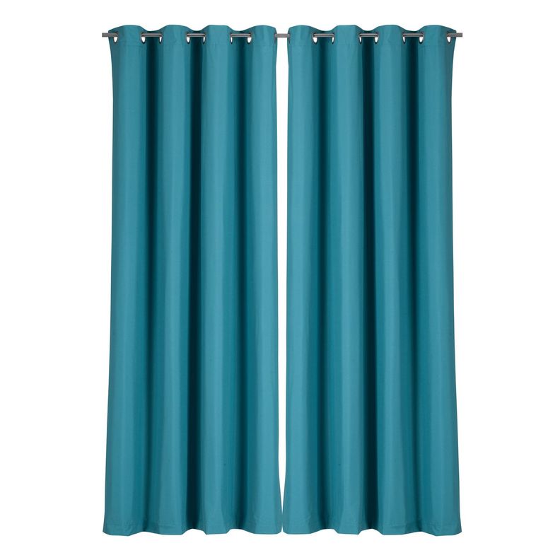 Pack 2 Cortina Tradicional 100% Blackout Turquesa-0