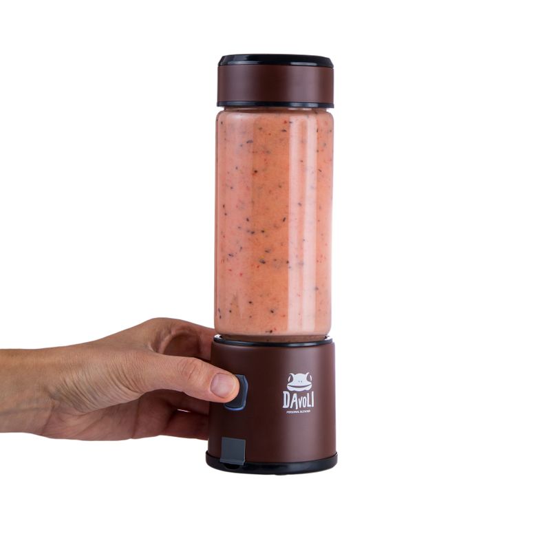 Licuadora Personal Portátil Davoli S-Pow Vaso de Vidrio Cáfe -4