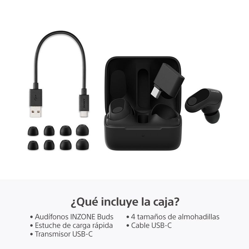 Audífonos “True Wireless” inalámbricos con Noise Cancelling para juegos INZONE Buds-1