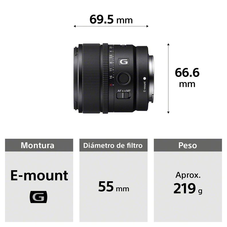 Lente Montura E SEL15F14G-4