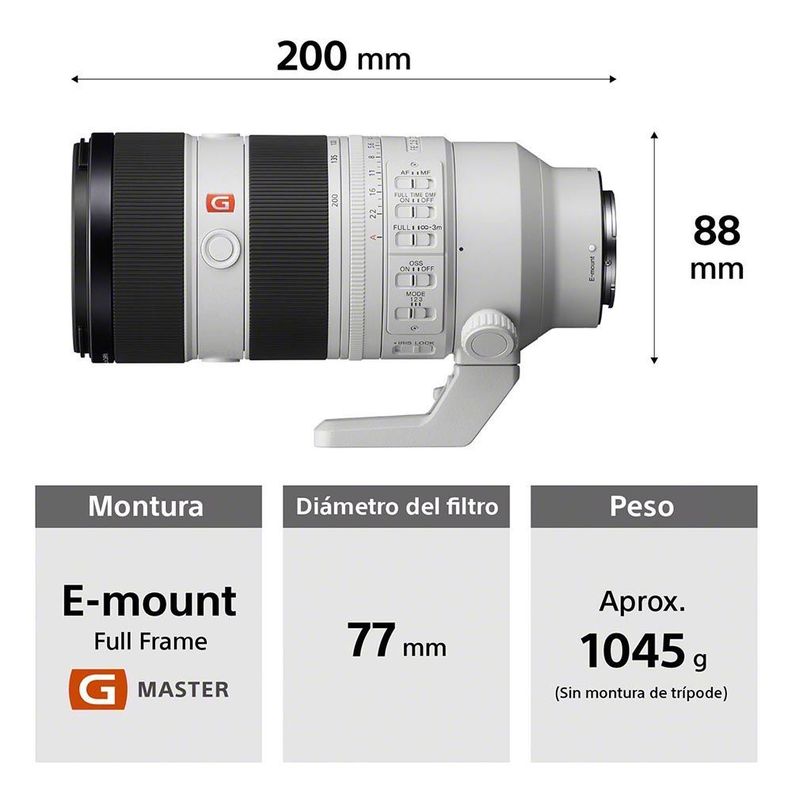 Lente FE 70-200 mm F2.8 GM-1