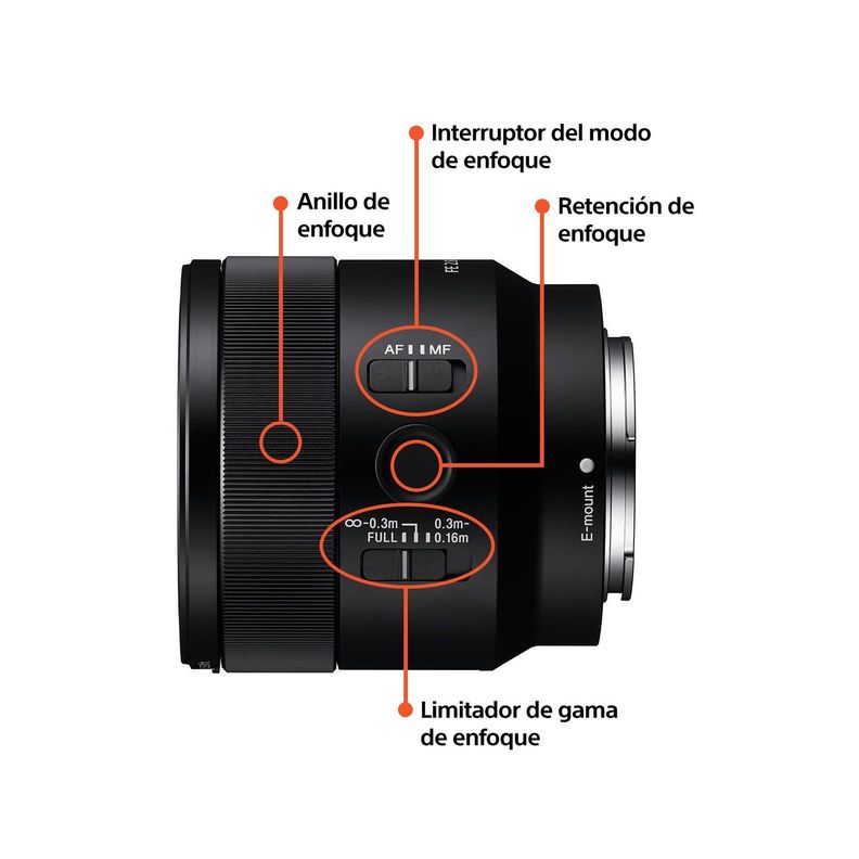 Lente Montura tipo E con formato Full Frame SEL50M28-3