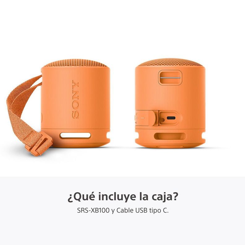 Parlante inalámbrico portátil XB100 Naranjo-2