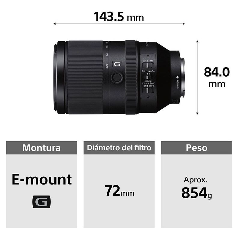 Lente FE 70-300mm F4.5-5-1