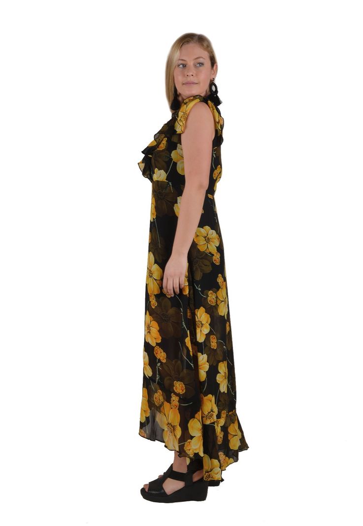 Vestido Chiffon Amarillo Alexandra Cid-1