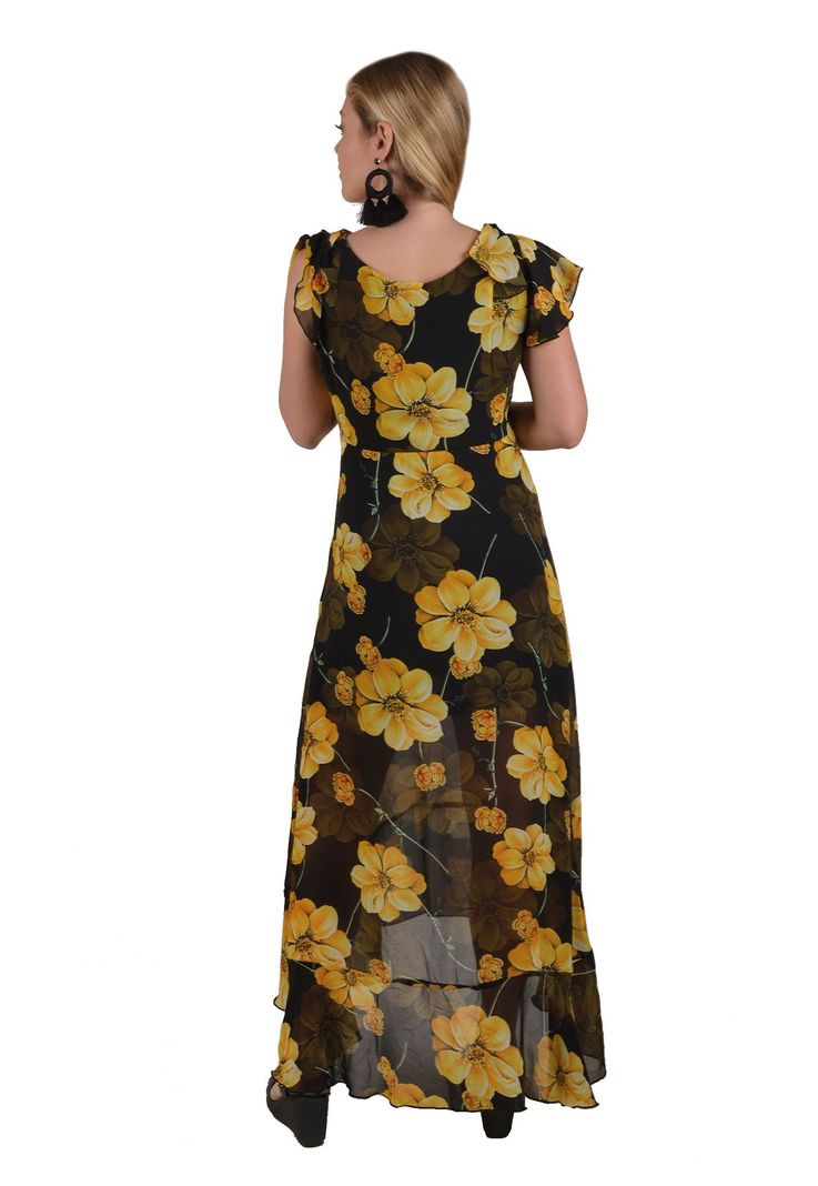 Vestido Chiffon Amarillo Alexandra Cid-2