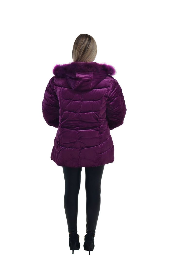 Parka Terciopelo Magenta Alexandra Cid-3