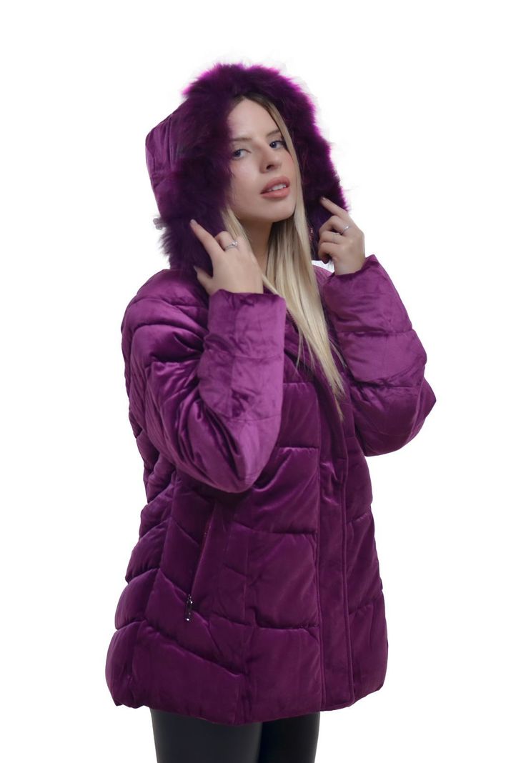 Parka Terciopelo Magenta Alexandra Cid-2