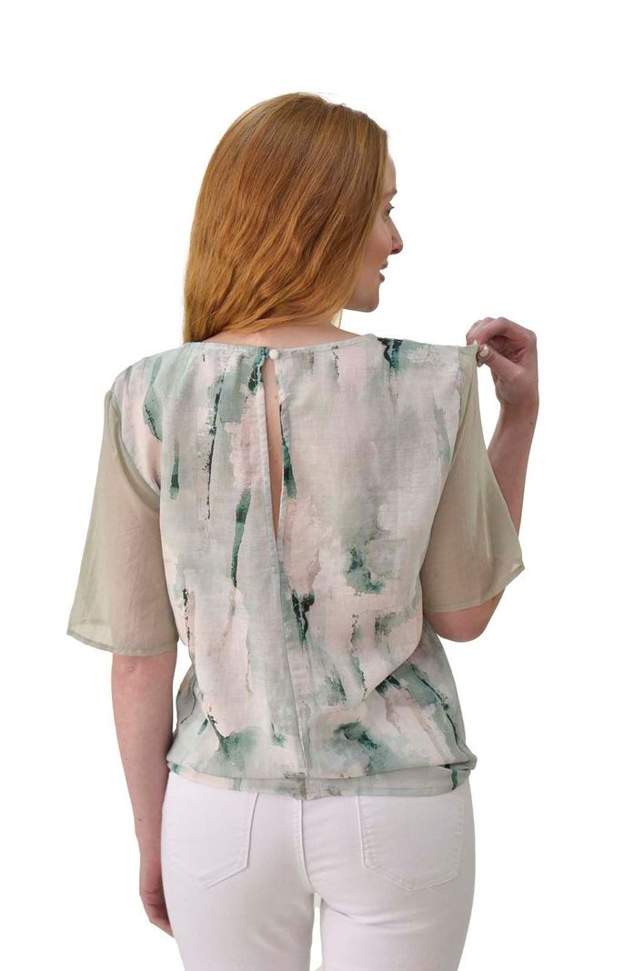 Blusa lino estampada verde Alexandra Cid-2