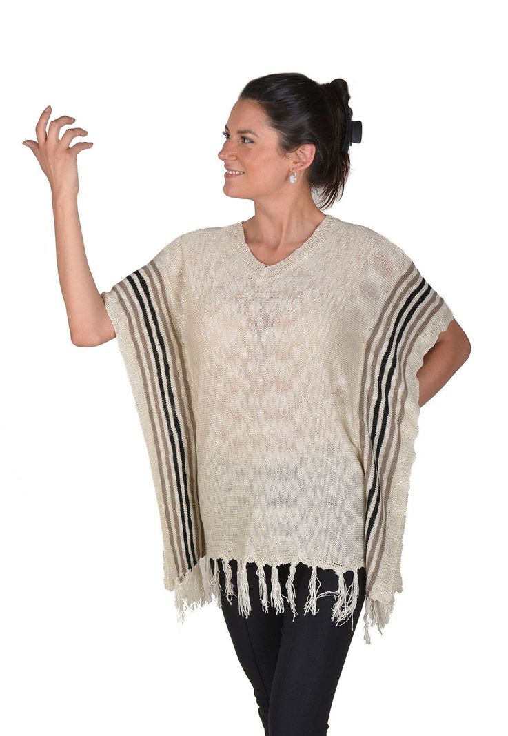 Tejido Poncho Beige Alexandra Cid-0