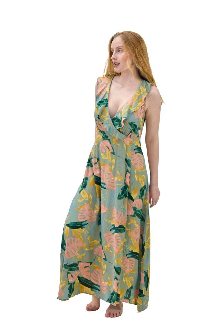 Vestido Vuelos Verde Alexandra Cid-0