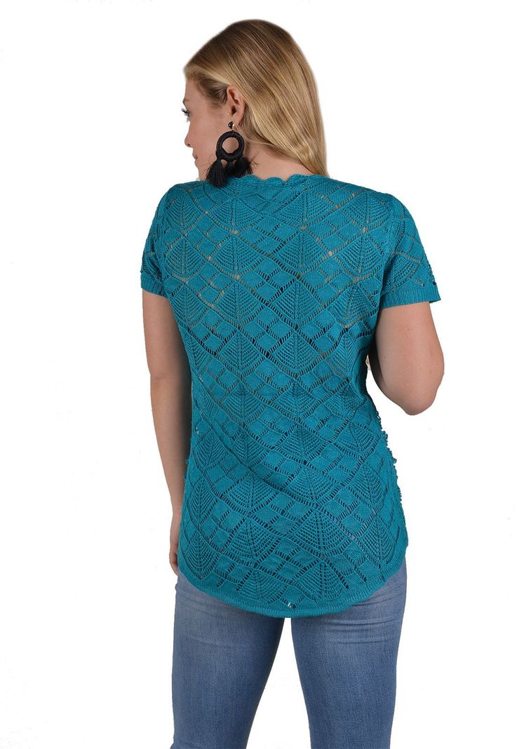 Sweater Manga Corta Turquesa Alexndra cid-2