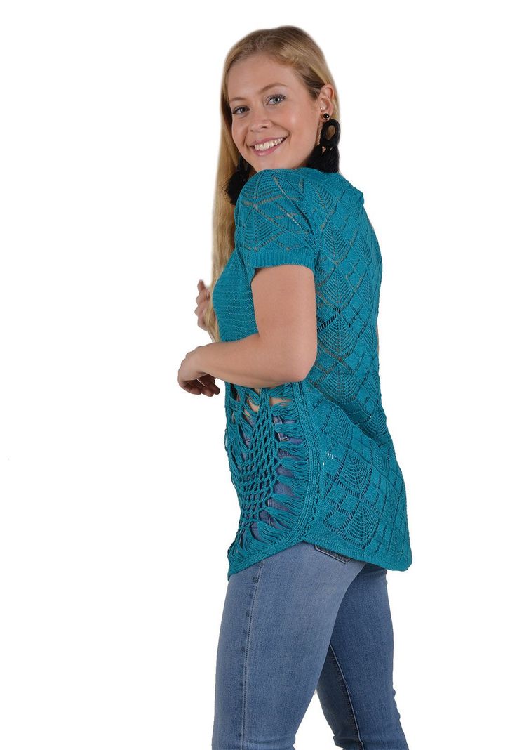 Sweater Manga Corta Turquesa Alexndra cid-1