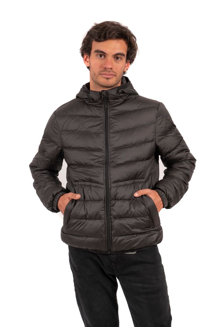 Parka Down Gorro Hombre Negro Local crew-0