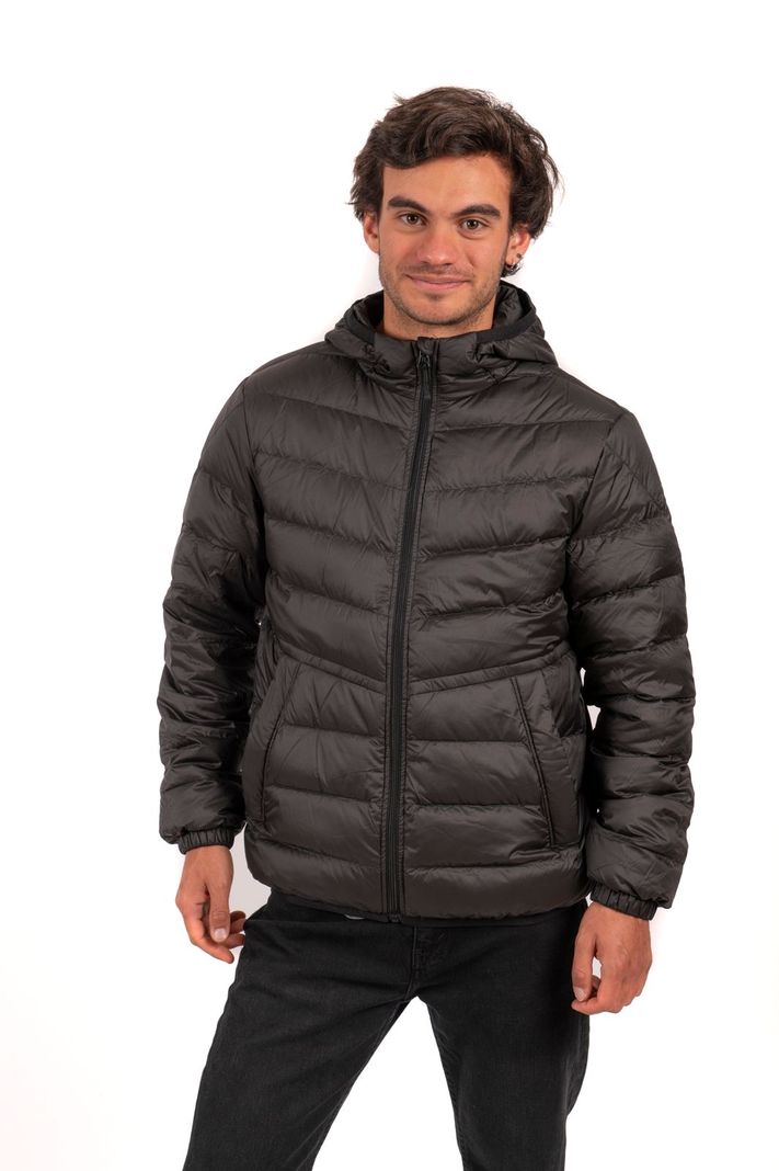 Parka Down Gorro Hombre Negro Local crew-1