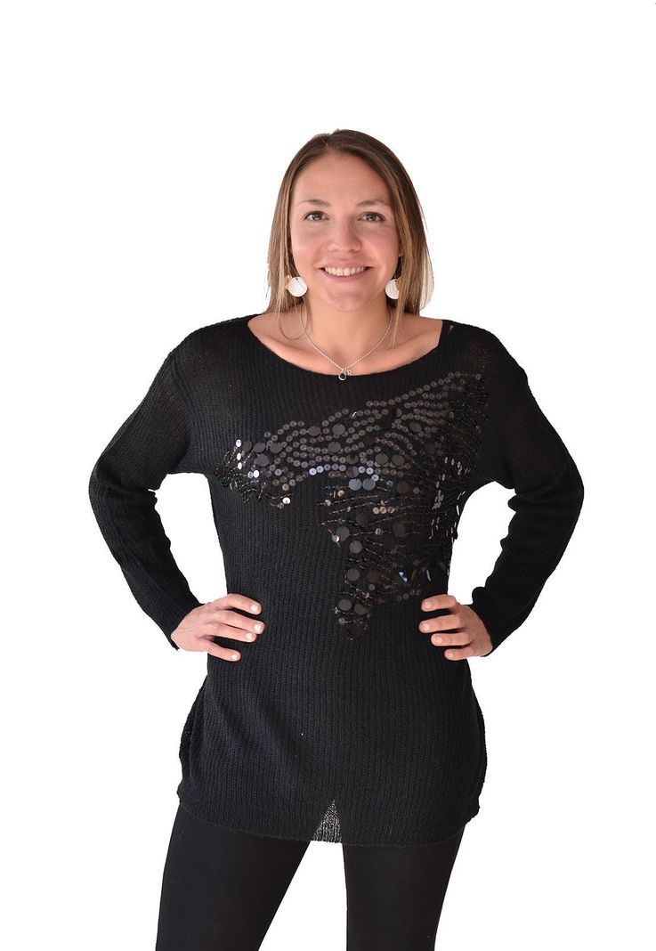 Chaleco Lana Lentejuelas Negro Alexandra Cid-0