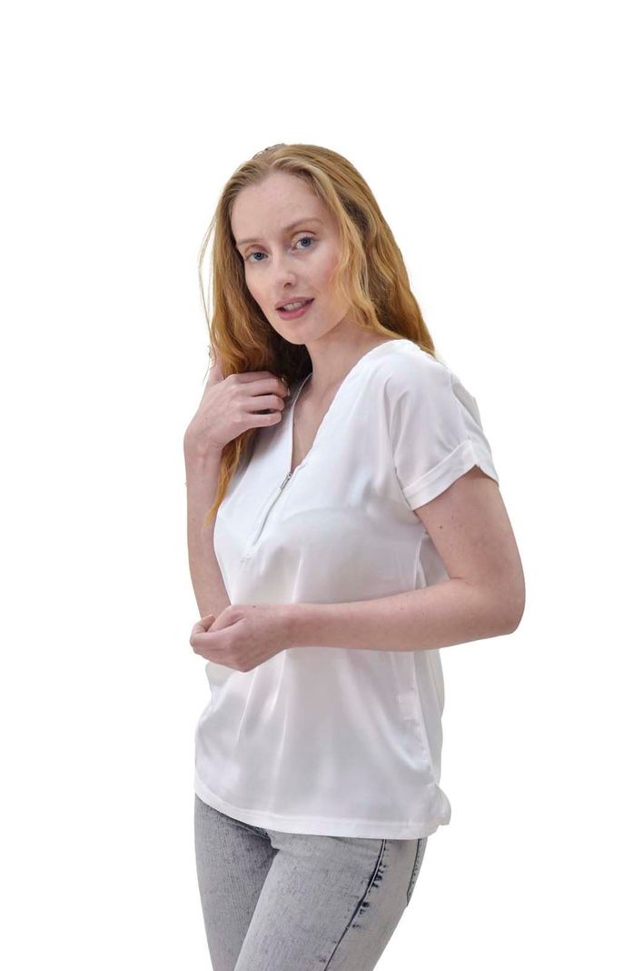 Polera satin cierre crudo Alexandra Cid-1