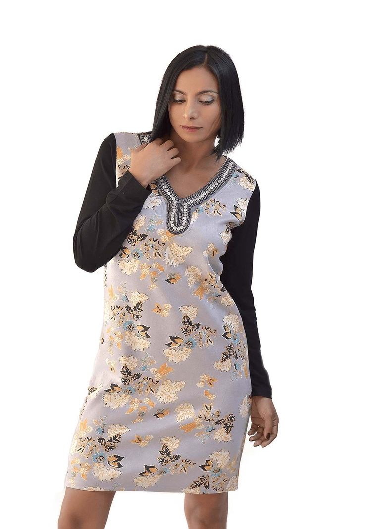 Vestido Estampado Flores Negro Alexandra Cid-0