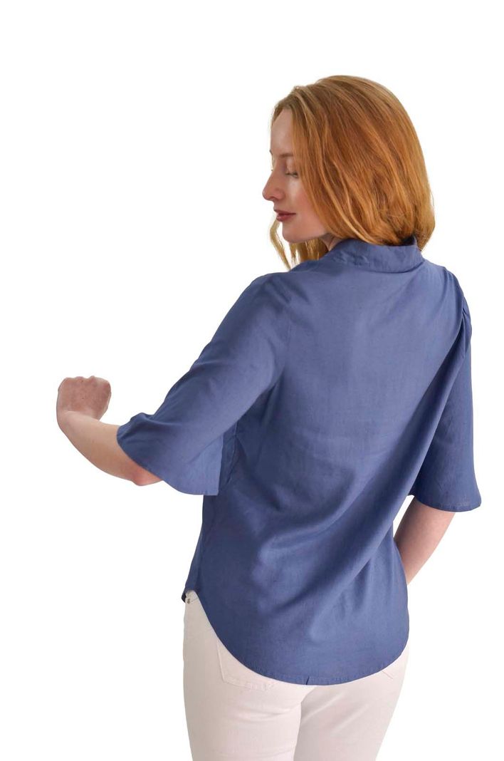 Blusa camisera manga corta azul Alexandra Cid-2