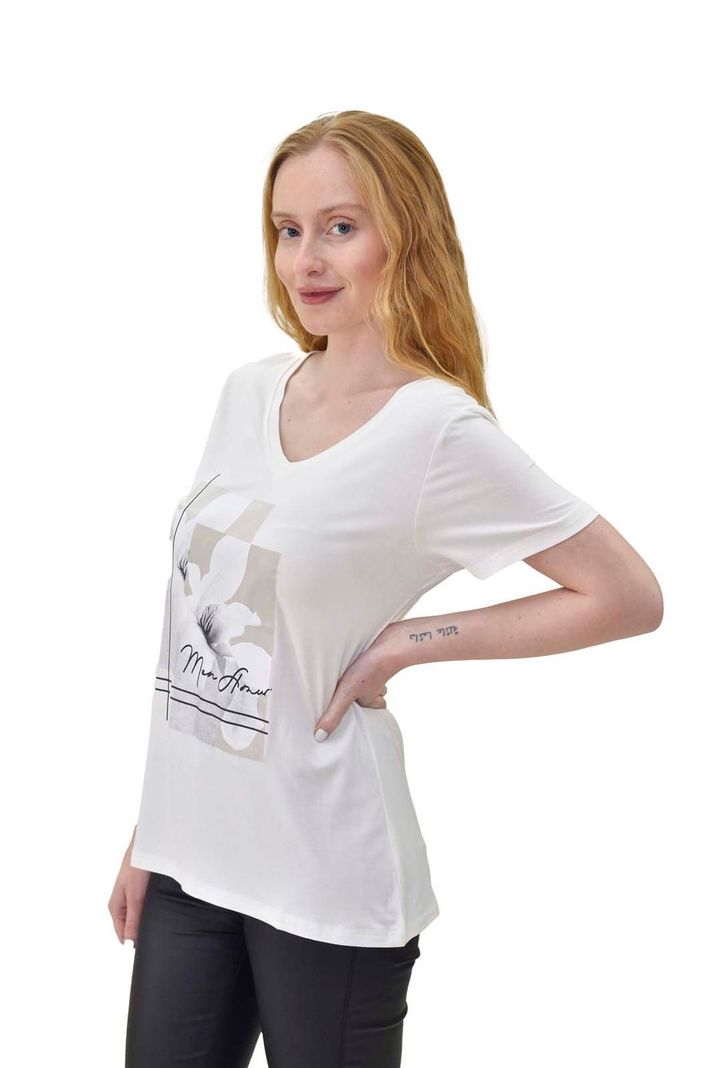 Polera estampada flor crudo Alexandra Cid-1