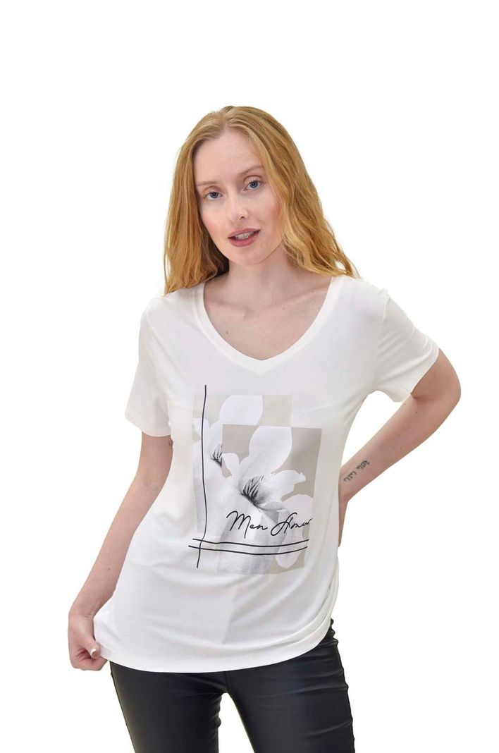 Polera estampada flor crudo Alexandra Cid-2