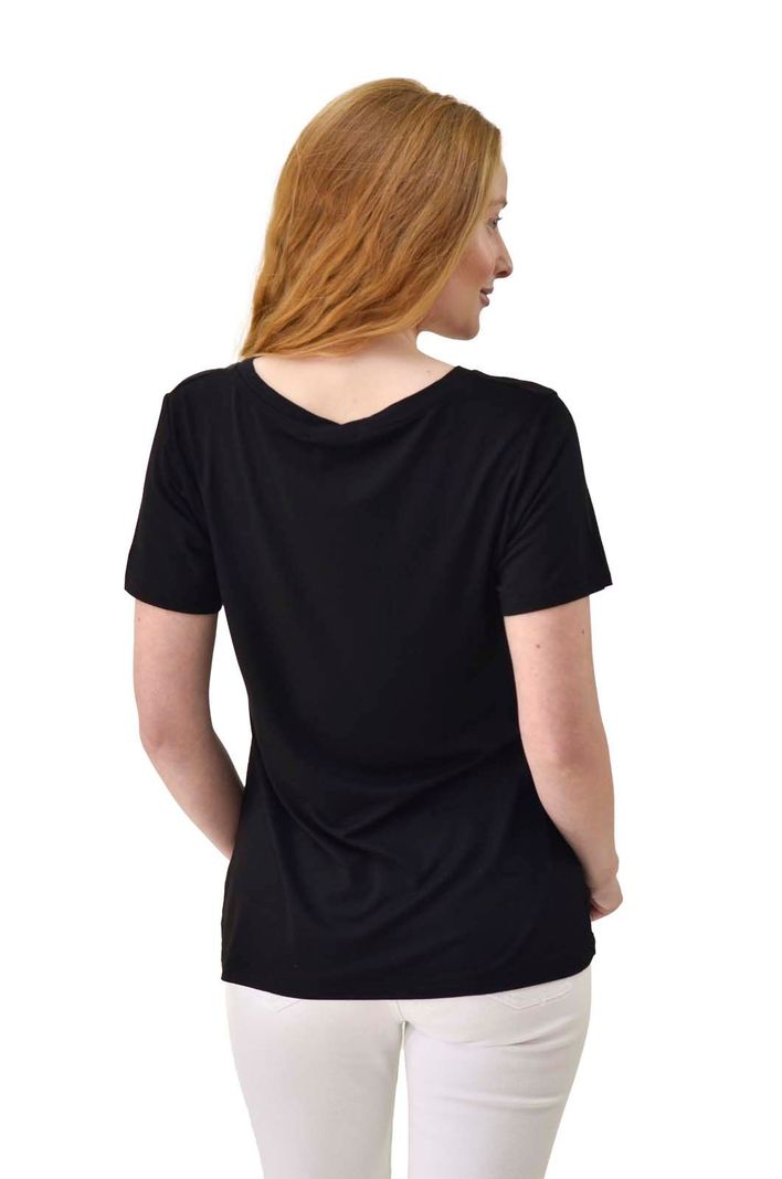 Polera estampada flor negro Alexandra Cid-2