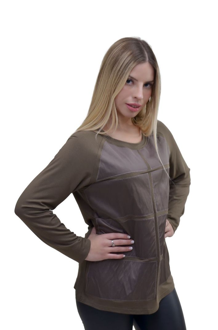 Polera Satin Olivo Alexandra Cid-1