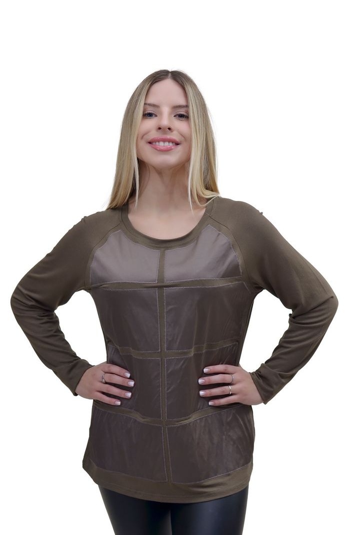 Polera Satin Olivo Alexandra Cid-0