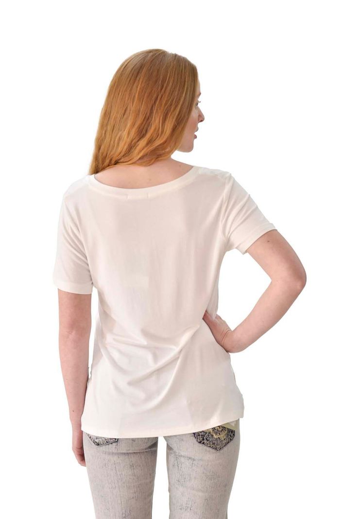 Polera satin estampada crudo Alexandra Cid-2