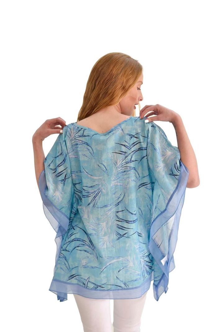 Blusa pañoleta lino azul Alexandra Cid-2