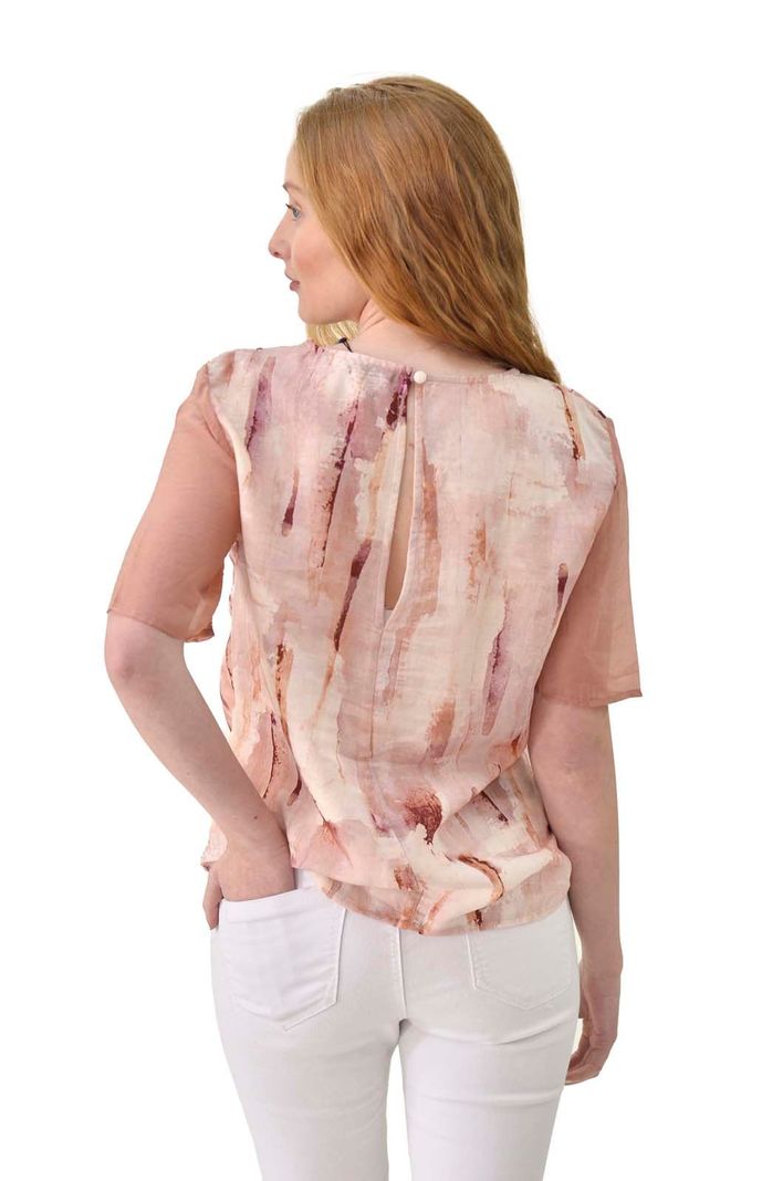 Blusa lino estampada rosado Alexandra Cid-1