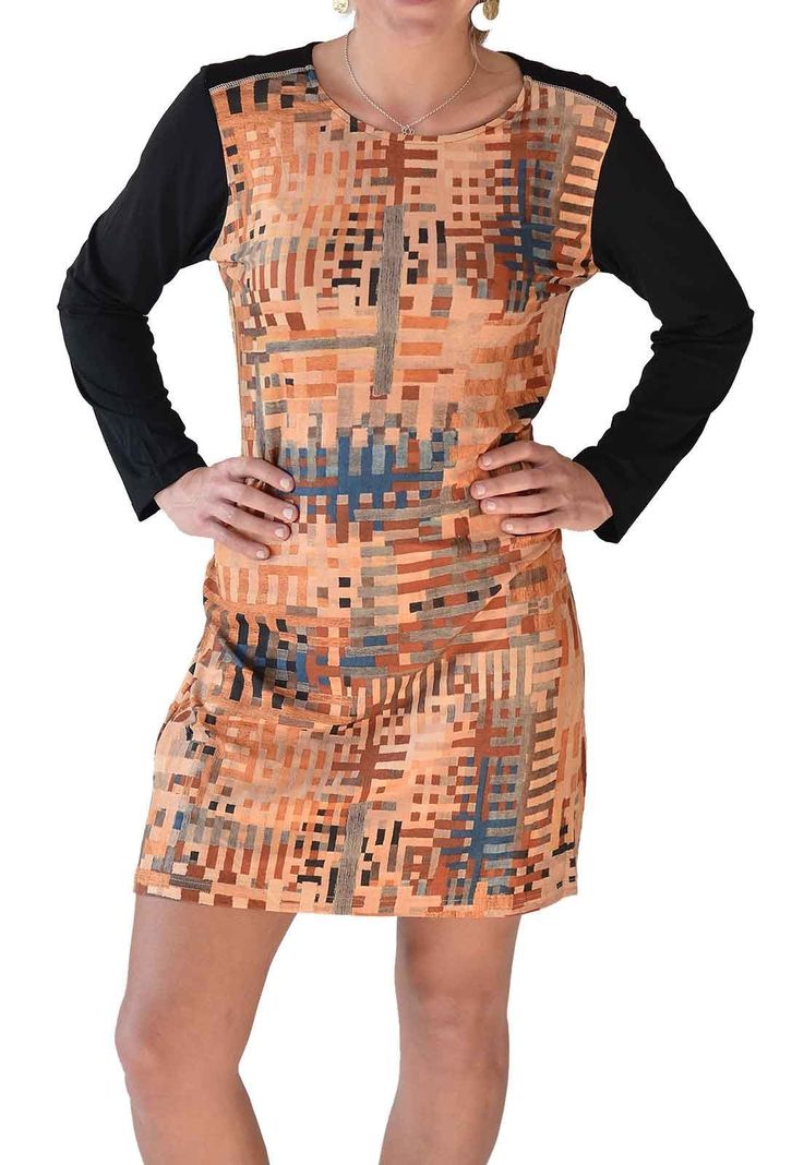 Vestido Estampado Rayas Terracota Alexandra Cid-0