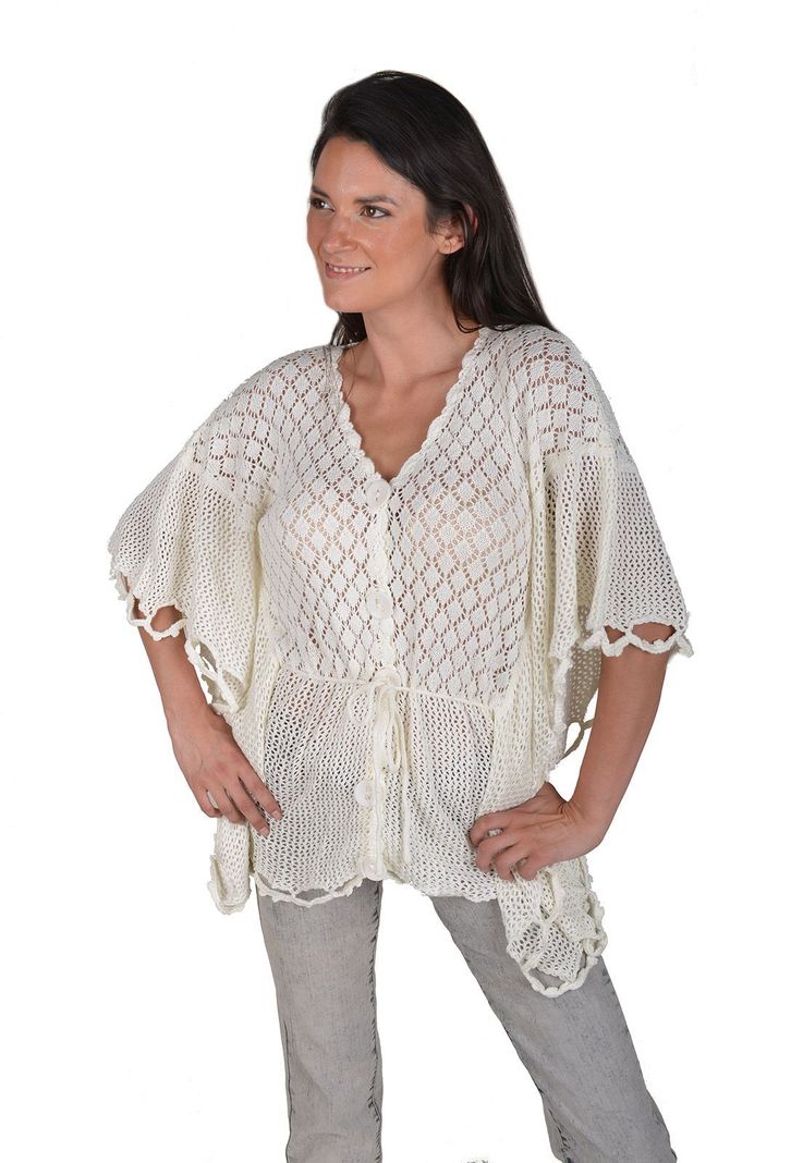 Chaleco Poncho Crudo Alexandra Cid-0