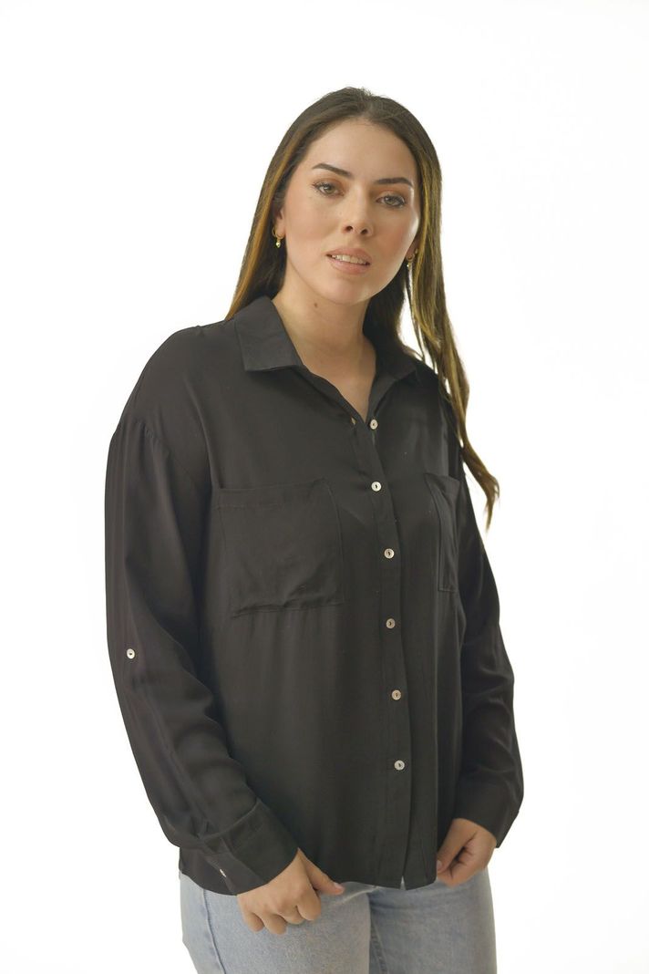 Camisera Oversize Negro Alexandra Cid-0