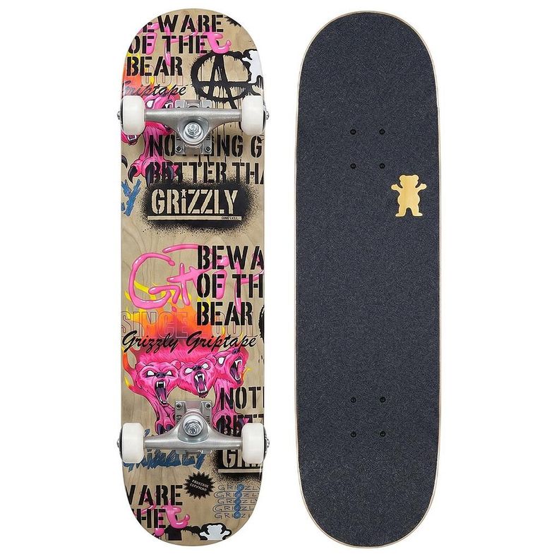 Tabla Skate Completa Anarchy 8.125'' Grizzly Griptape Negro