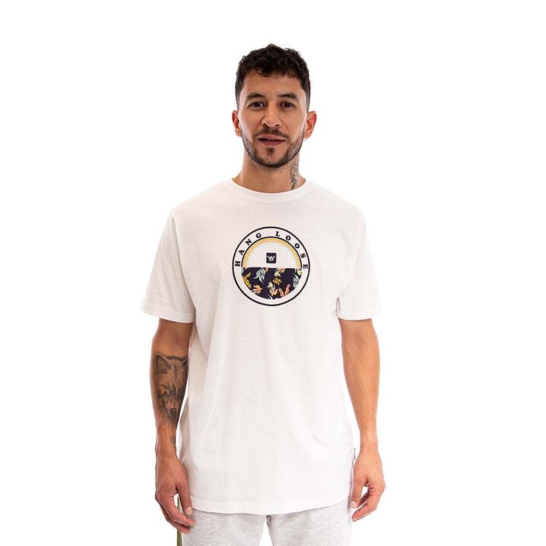 Polera Hombre Beige Flor Da Jamaica Hang Loose-0