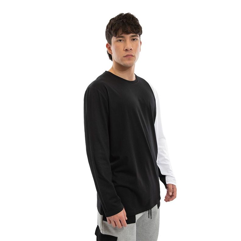 Polera Cac1ke Manga Larga Negro Blanco-1